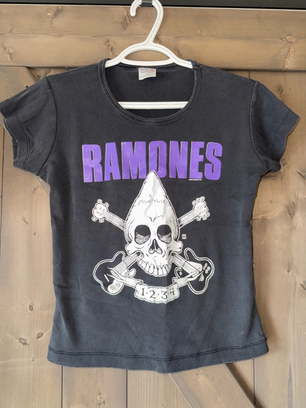 RAMONES Black PUNK Tee with Purple Logo